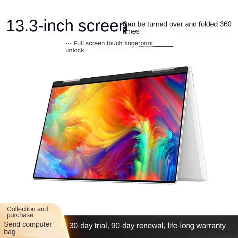 New 13.3-Inch 360-Degree Flip Touch Screen Lightweight Office Game Netbook Laptop