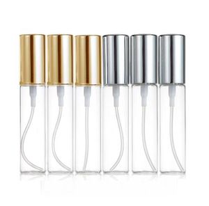 5ML 10ML 15ML Portable Mini rechargeable parfum vide verre vaporisateur flacon échantillon flacons en verre noir or argent bouchon C0621G02