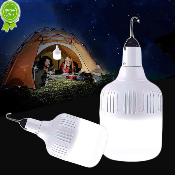 Ampoule LED rechargeable par USB 180W, lumières de secours, 3 vitesses, ampoule extérieure, lampe de tente Portable, lanterne à batterie pour jardin et terrasse