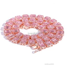 Nouveau bracelet de chaîne de tennis Moisanite 13 mm Iced out collier cubain en alliage zinc pour hommes bijoux hip hop