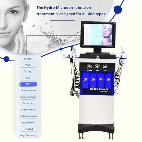 NOUVEAU 14 en 1 Équipement de beauté multifonctionnel Hydrodermabrasion visage Nettoyage en profondeur Machine hydrafaciale Eau Facial Hydra Dermabrasion système