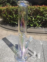 Nouveau 14 pouces verre Bong métal couleur conduites d'eau avec 14mm bol tige basse épais bécher en verre percolateur Bong recycleur Dab Rigs pour fumer