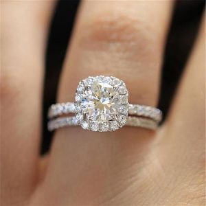 Nieuwe 14 K rose gold plating Mode Liefde Verlovingsringen Designer Bruiloft Bruids Accessoires Ringen Sieraden Sets Ring Voor Women333M