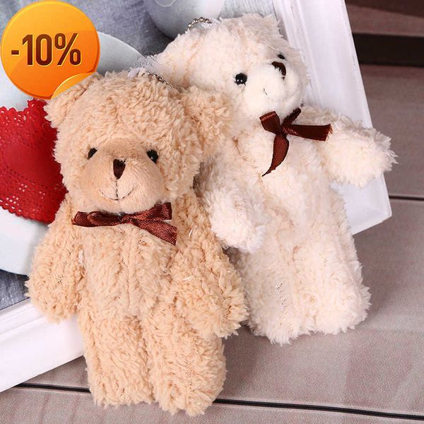 Nuevos osos de peluche articulados de 14cm, Mini oso de peluche, colgante, bonito adorno de coche, accesorios de coche de Anime para niñas, decoración de automóviles