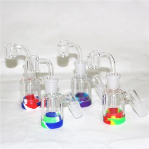Hookahs 14 mm 18 mm glazen as van catcher siliconen bongwaterpijpen met 3,2 inch 7 ml container reclaimer dikke Pyrex Ashcatcher voor roken