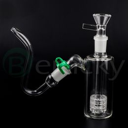 Nuevos kits de colectores de cenizas de vidrio de 14 mm y 18 mm con adaptadores de gancho en J Tazones de vidrio Clips Keck Neumáticos Cenicero para bongs de agua de vidrio Plataformas petroleras