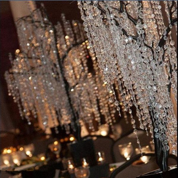 Décoration de mariage en perles acryliques 14MM, accessoires de plomb de route, perles octogonales en cristal, chaîne de rideau, guirlande pendentif DIY