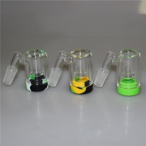Nieuwe 14 mm mannelijke glazen asvanger waterpijp met kleuren siliciumcontainer rechte siliconen bong water pijp olievergave rookpijpen bubbel
