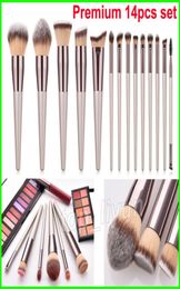 Nouveau ensemble de brosses 14pcs Kabuki Makeup Brushes à fard à paupières poudre de mélange de fond de fond de fond de brosse de brosse