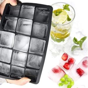 NIEUW 15 Rooster Siliconen Ice Kubus Schimmel Big Square Square Ice Cube Schimmel IJsblokje Maker Non-Toxic duurzame Bar Pub Wine Ice Blocks Maker voor grote vierkante ijsvorm