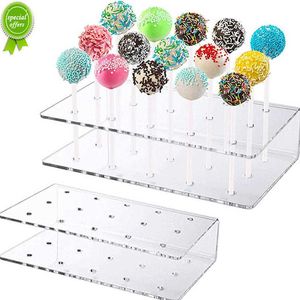 Nieuwe 15 -holes cake lolly -houder Holder Display Stand Acryl Holder Clear Duurzame snoephouder voor bruiloftsfeestje Verjaardagsdessert Stand