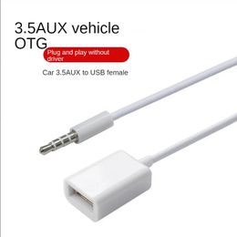NEW 15cm 3.5mm 2.0 Cord Line Audio AUX Jack Male To USB Auto Car Accessories Type A Female OTG Converter Adapter Cable Wirefor USB OTG converter