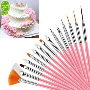 New 15Pcs/set Fondant Cake Brush DIY Sugar Craft Baking Decorating Tools Cake Pen Brush for Fondant Painting Cookie Decoration Tools