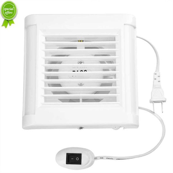 Nuevo ventilador de escape montado en la pared de 15W, 15x15x8cm, bajo ruido, para el hogar, baño, cocina, garaje, ventilación de aire, enchufe CN de 220V