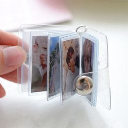 new 16 Pockets Photo Album for Mini Photo Sticker Jelly Color Card Holder 2 Inch Photos Holder Portable Key Chain 2 inchcolor card holder for key chain