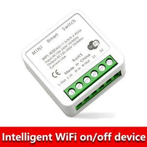 Nieuwe 16A Mini Wifi Smart Switch Smart Home DIY Lichtschakelaars Module 2-weg Controle Werk Met Tuya Smart leven Alexa Alice Google Home groothandel