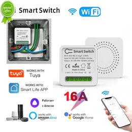 NIEUW 16A WIFI MINI SMART SWITCH Wireless Light Switches 2 Way Diy Control Smart Home voor Tuya Smart Life Ewelink Alexa Alice HomeKit