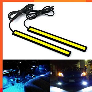 Nouveau 17 cm COB voiture feux diurnes voiture DRL LED bande lumière externe lumière voiture étanche bleu rose rouge vert ambre DRL lumière