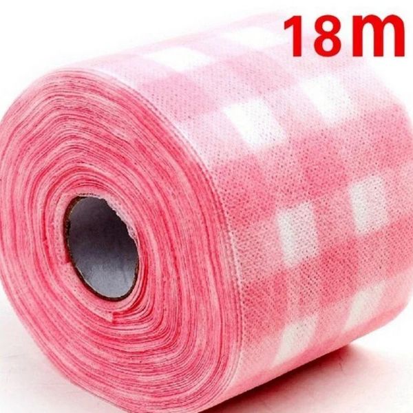 Nueva toalla de belleza de 18 metros/rollo perfecta para limpieza de uñas manicura cosmética rollo de toalla de papel de algodón desechable herramienta de tela