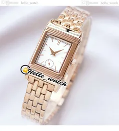 Nieuwe 180 graden Reverso Zwitsers Quartz Womens Watch Q2568101 Blue Dial Stick Markers Rose Gold Bracelet Lday horloges Hoge kwaliteit 23 mm Hwjl Hellowatch E201D5