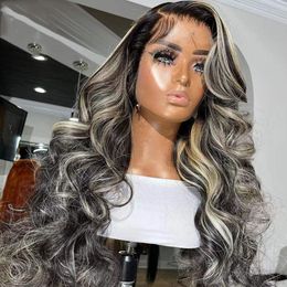 Nouvelle 180densités brésilien Highlight Blonde Lace Front Human Hair Wig Body Wig Lace Lace Front Wig for Women Hd Lace ombre Wigless Wig