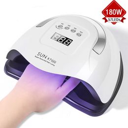 NIEUWE 180W / 80W / 120W UV Lamp Nail Dryer Pro 57/45 LED Manicure Ice Lamp 10/30/60/99S Smart Timing Drying Gel Snelle Verzending