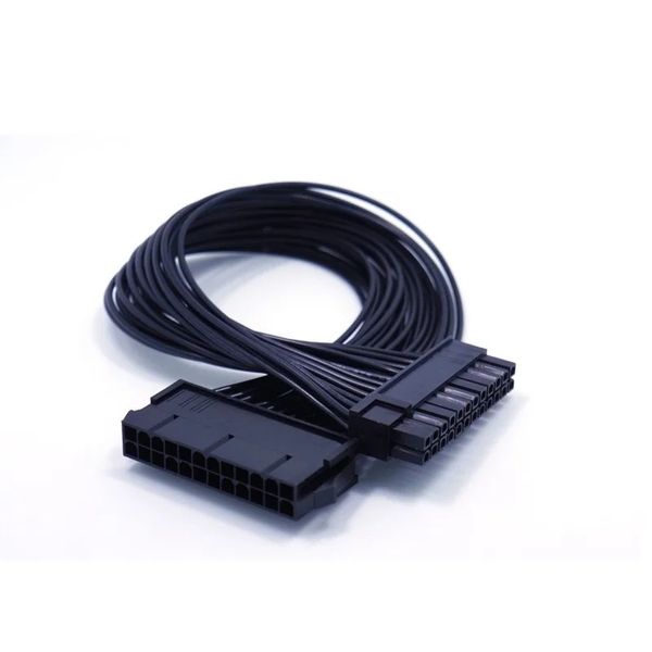 NOUVEAU 18AWG ATX 24 (20 + 4) broche Femelle Femelle PSU PSU ALIMENTATION Mâle à femelle 24pin PSU Extension Câble Contexte Contexte de la carte Main 32cm pour 24 broches