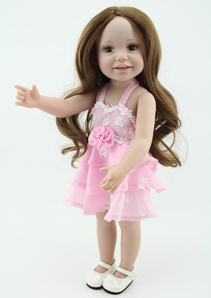 Muñeca American Girl de 18 pulgadas y 45cm, muñecas Reborn de silicona hechas a mano de aspecto Real con ropa, sombrero de juguete para niños