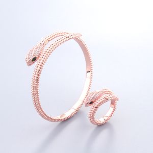 nouveaux bracelets jonc en argent serpent en or 18 carats pour femmes ensemble anneau hommes luxe tennis Mode créateur de bijoux unisexe Femmes bijoux cadeaux de fête Accessoires Mariage cool