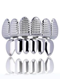 Nouveau 18K véritable plaqué or Punk Hip Hop dents Grillz bouche dentaire Fang Grills haut bas dent Cap Cosplay Party rappeur bijoux cadeaux 1707614