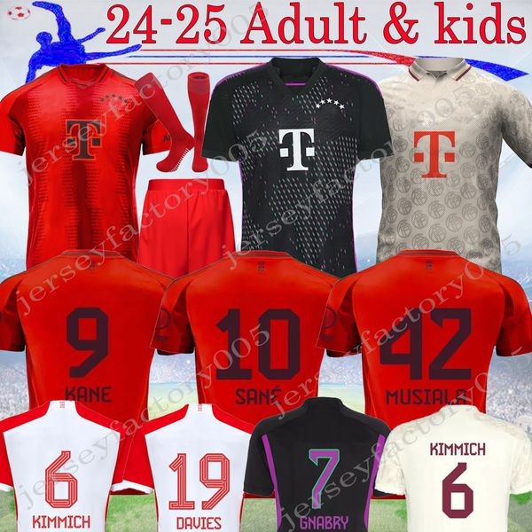 24 25 Versión del jugador Bayern de Ligt Soccer Jersey Mane Mane Joao Cancelo Kane Musiala Kit Sane Coman Gnabry Davies Muller Munich 2024 Kit de fútbol Kit Kit para niños 16-4XL