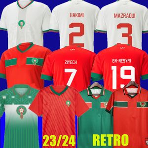 Maroc 1994 1995 1998 2023 Retro Maroc Soccer Jersey Classic Hakimi Ziyech en-innestyri Ouakili Neqrouz Bassir Saiss Maroc Maillot El Hadrioui Football Shirt Men