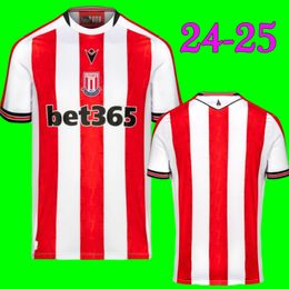 24 25 Stoke City Soccer Jerseys Mikel Campbell Smith Fletcher Powell Brown Clucas Kits Home 2024 2025 Baker Men Kids Kit Football Shirts Uniforms Child