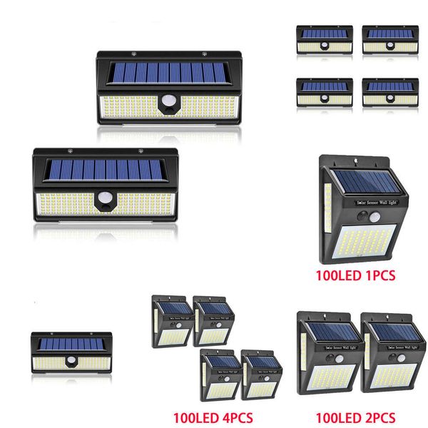 Nuevo 190led/100led Solar 270 grados Gran angular ILUMINADO IP65 Cubierta impermeable Garaje Puerta delantera Luz de seguridad de la puerta del jardín