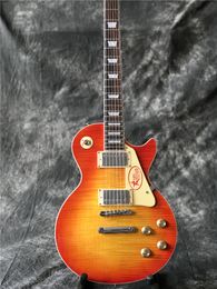 NIEUWE 1959 R9 Hoge kwaliteit Tiger Flame Elektrische gitaar in Cherry Burst Color, Standard 59 Electric Guitar In StockAuitarra