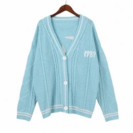nouveau 1989 Taylor Cardigan pour femmes hiver tricot Cardigan Femme Blue Bird broderie Swift pull Slouchy Style vêtements pour femmes 59WH #