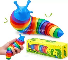 NOUVEAU!!!Toys 19cm Toys Slug articulé les limaces 3D flexibles jouet All Ages Relief Anti-Anxiété sensorielle pour les enfants Aldult DD4939015