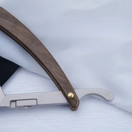 Nuevo 1p de acero inoxidable plegable cuchillo de afeitado barba barba de afeitar recta herramienta de aderezo para hombres manual de adorno de cabello