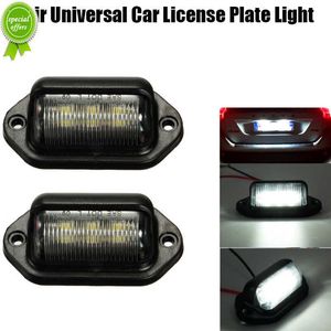 Nuevo 1 par 12V 6 LED Universal luz de matrícula de coche bombillas lámpara de placa indicador de señal para furgonetas remolques camiones