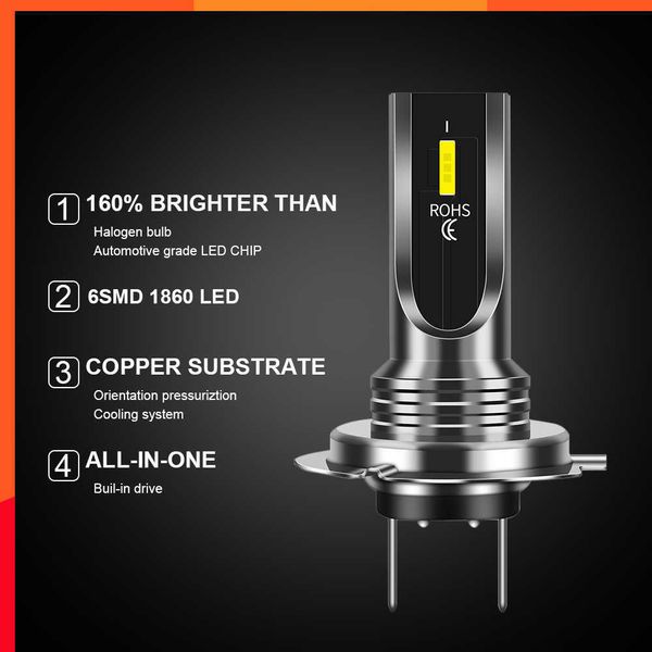 Nouveau 1 paire H4/H7 phare LED ampoule 80W 1860 CSP 5000LM/ensemble Super lumineux 6000K blanc remplacement antibrouillard DRL Auto accessoires