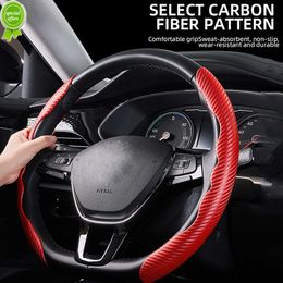 NUEVA Cubierta del volante de la fibra de carbono de Automobile Automobile 1Pair para el volante para el automóvil para accesorios antideslizantes para el automóvil