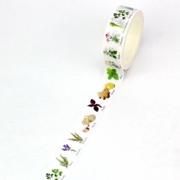NEW 1PC 10M Decor pressed flowers Neutral leaf flowers Washi Tape Set for Scrapbooking Journaling Masking Tape Cute Stationery