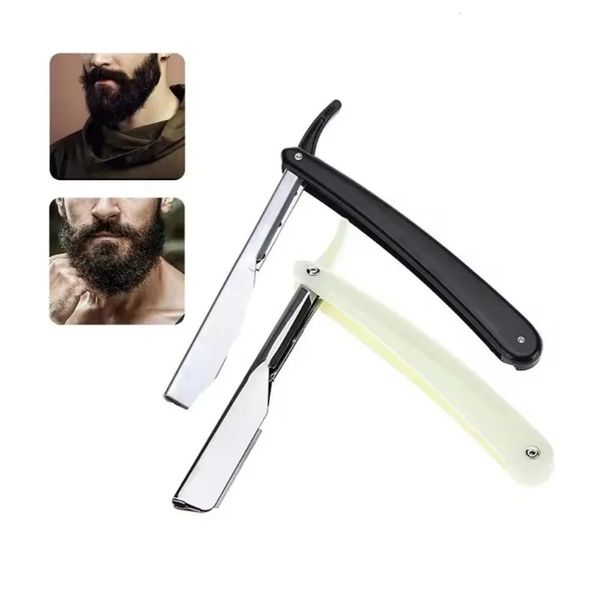 NOUVEAU 1PC 2 COHELS MANUELS MANUEL DU RACHEUR STRAIGE STRAIGHE ACIER BARBE RAZOR RAZOR PLACHING RASER CUTTER