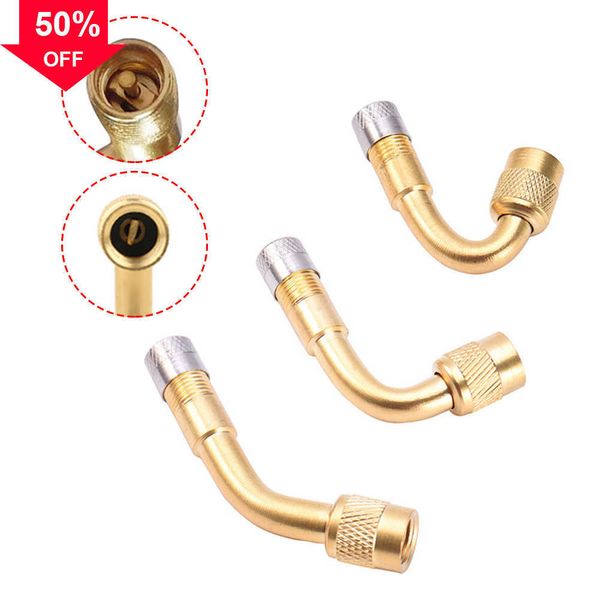 Nouveau 1Pc 45/90/135 Degré Air Pneu Valves Pour Camion Moto Vélo Accessoires Adaptateur De Voiture Valve Extension Tige En Laiton Haute qualité