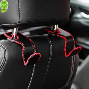 Ganchos para reposacabezas de asiento de coche, colgador trasero oculto de cuero, organizador de almacenamiento, estante trasero para monederos, accesorios interiores