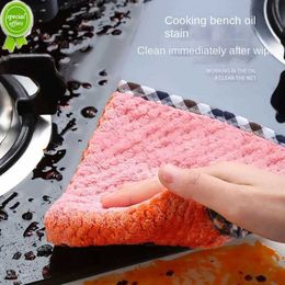 Nuevo plato de cocina de 1pc paño súper absorbente de terciopelo de terciopelo cubierta de plato antiadherente para lavar la cocina de secado rápido trapos limpios