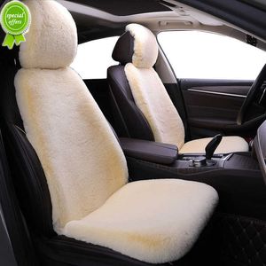 NIEUW 1PC LUXE FAUX WOL WOL STOUT Covers Bur Capes voor auto's Warm pluche automatische stoelkussen voor de voorstoelbeschermer voor de herfst winter