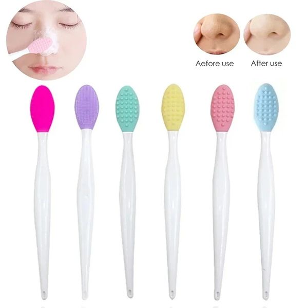 Nouveau 1pc Silicone Face Nettoyant Brosse de nez efficace Exfoliator Blackhead Repoval Soft Deep Nettaire Bruss Brosse Face Care Tool pour le silicone