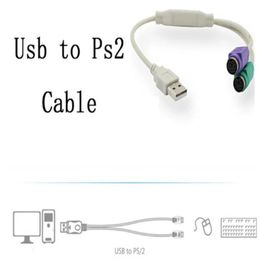 new 1PC USB Male To PS/2 PS2 Female Converter Cable Cord Converter Adapter Keyboard for USB to PS2 converter