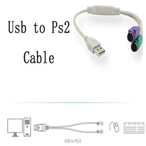 NIEUW 1PC USB MANNEN NAAR PS/2 PS2 VROUWELIJKE CONVERTER -KABLE KAART CONVERTER ADAPTER Toetsenbord voor USB naar PS2 -converter